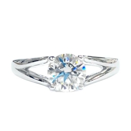 ANEL MOISSANITE SOLITÁRIO PRATA
