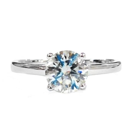 ANEL MOISSANITE SOLITÁRIO PRATA