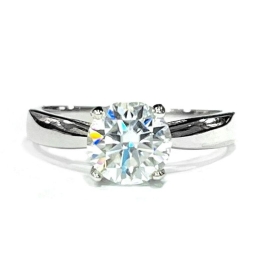 ANEL MOISSANITE SOLITÁRIO PRATA