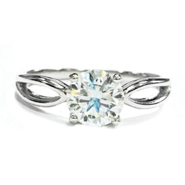 ANEL MOISSANITE SOLITÁRIO PRATA