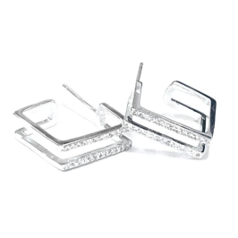 BRINCO ARGOLA CRAVE QUADRADA
