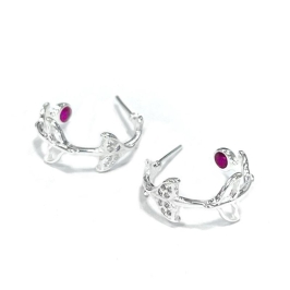 BRINCO ARGOLA RABO DE SEREIA CRAVE ZIRCO ROSA