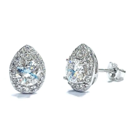 BRINCO MOISSANITE GOTA PRATA