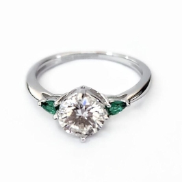 ANEL MOISSANITE SOLITÁRIO PRATA