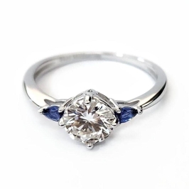 ANEL MOISSANITE SOLITÁRIO PRATA