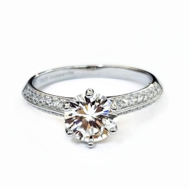 ANEL MOISSANITE SOLITÁRIO PRATA