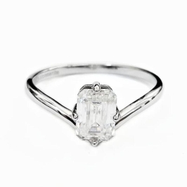 ANEL MOISSANITE SOLITÁRIO PRATA
