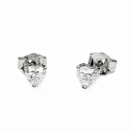 BRINCO MOISSANITE CORAÇÃO PRATA P