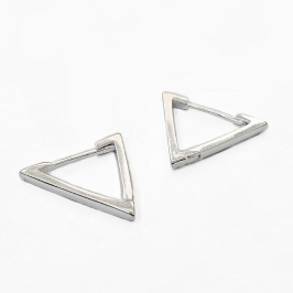 BRINCO ARGOLA TRIANGULO PRATA
