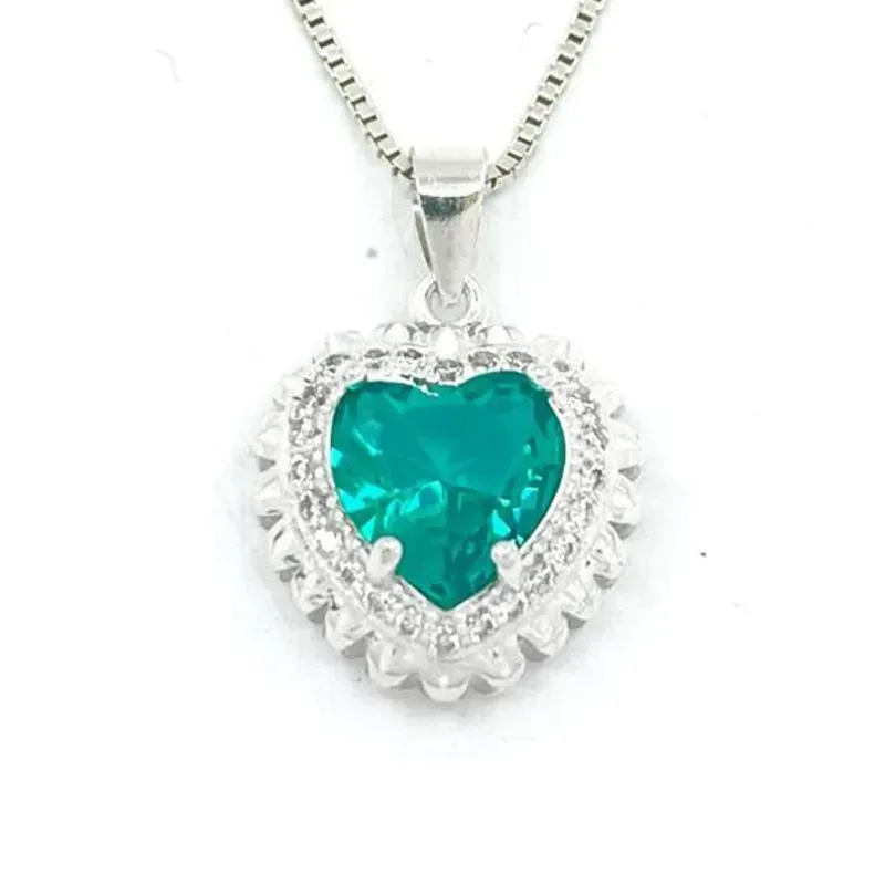 GARGANTILHA CORAÇÃO ZIRCONIA AZUL BEBE