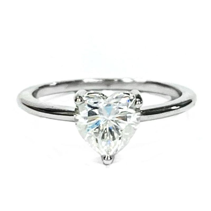 ANEL MOISSANITE CORAÇÃO PRATA