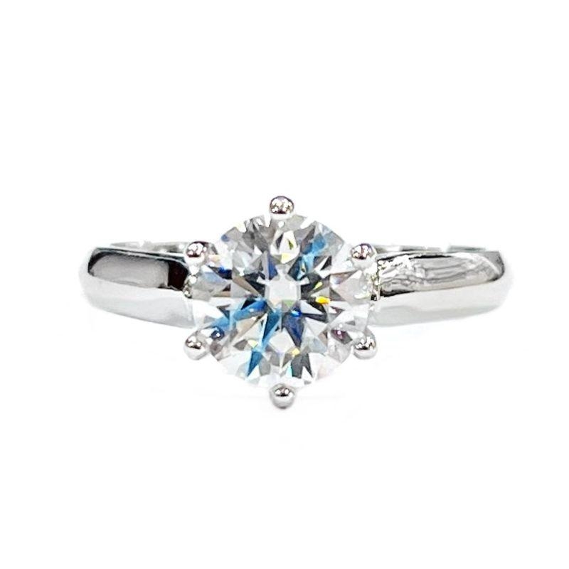 ANEL MOISSANITE SOLITÁRIO PRATA