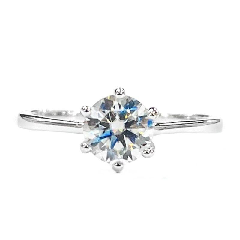 ANEL MOISSANITE SOLITÁRIO PRATA