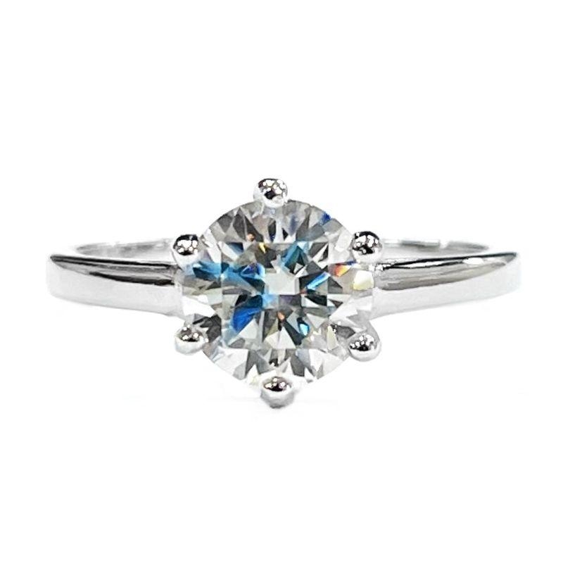 ANEL MOISSANITE SOLITÁRIO PRATA