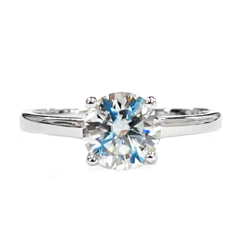 ANEL MOISSANITE SOLITÁRIO PRATA