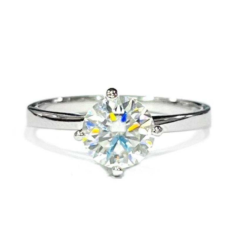 ANEL MOISSANITE SOLITÁRIO PRATA