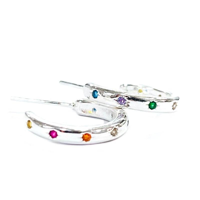 BRINCO ARGOLA ZIRCO COLOR