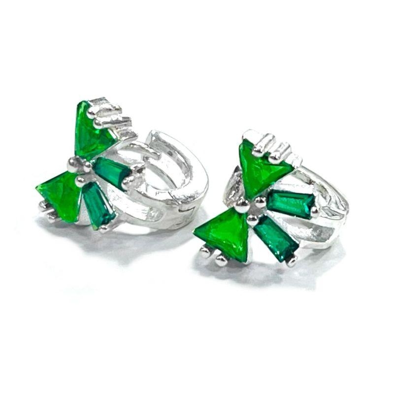 BRINCO ARGOLA ZIRCO VERDE