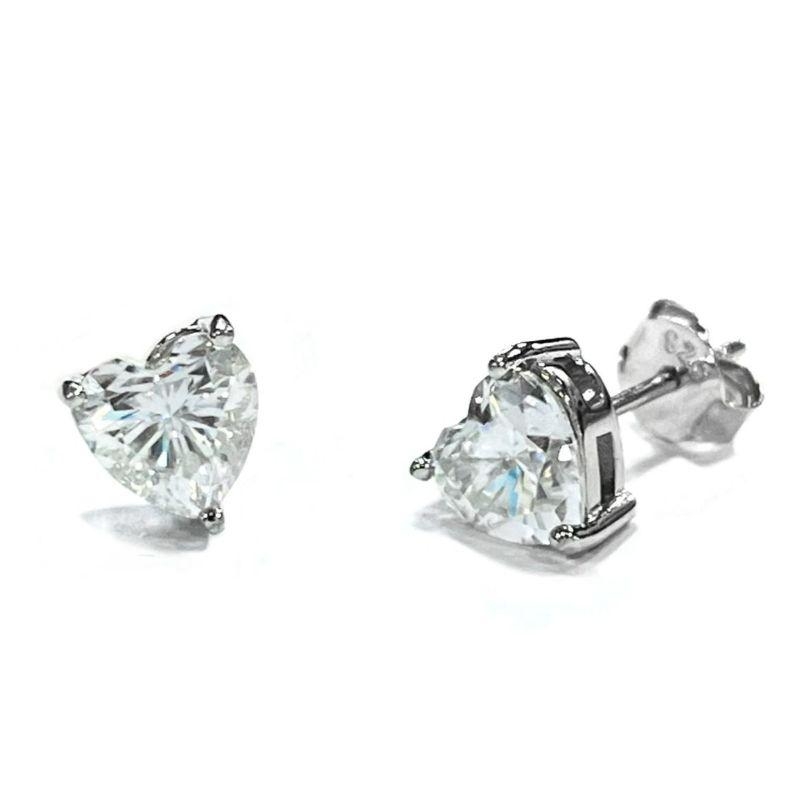 BRINCO MOISSANITE CORAÇÃO PRATA