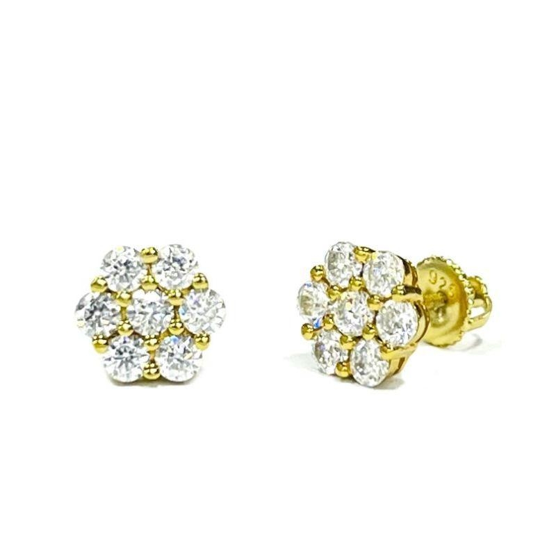 BRINCO MOISSANITE FLOR SEMIJOIA
