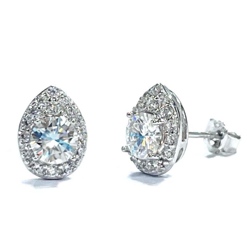 BRINCO MOISSANITE GOTA PRATA