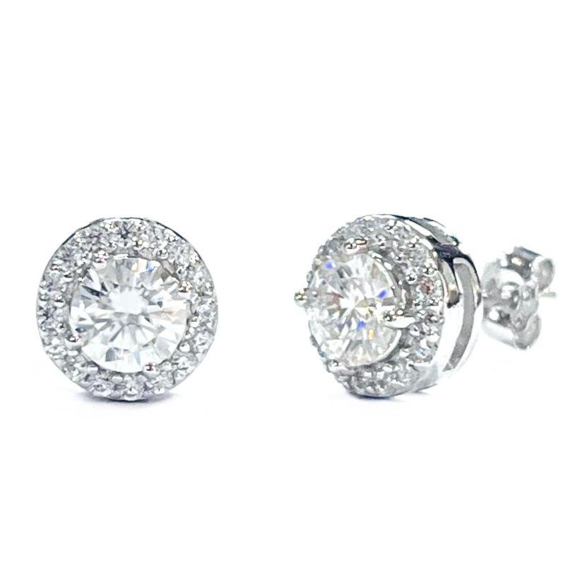 BRINCO MOISSANITE PONTO DE LUZ PRATA CRAVE