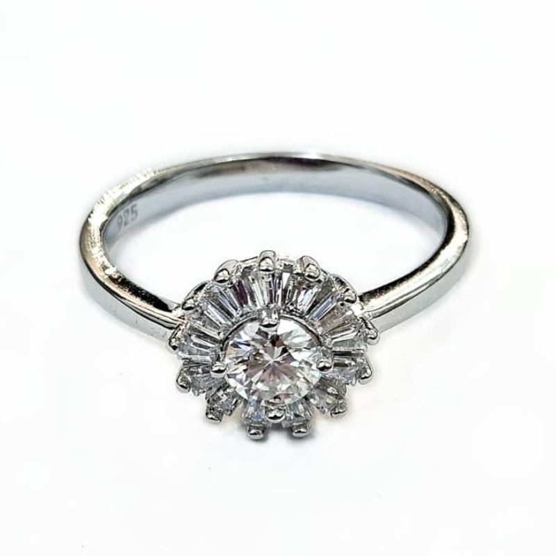 ANEL MOISSANITE SOLITÁRIO FLOR