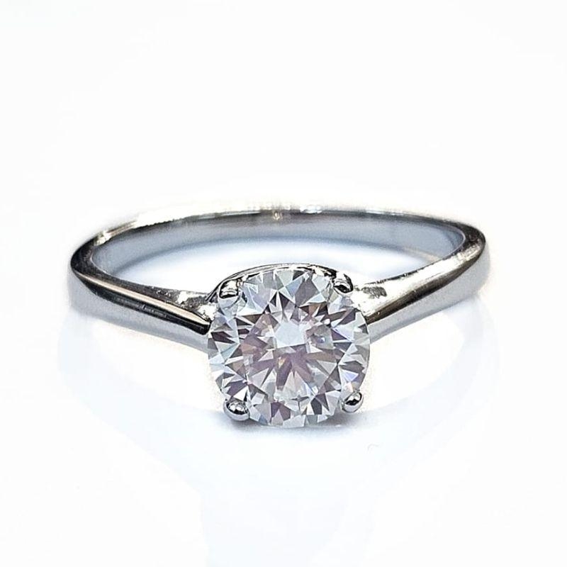 ANEL MOISSANITE SOLITÁRIO PRATA