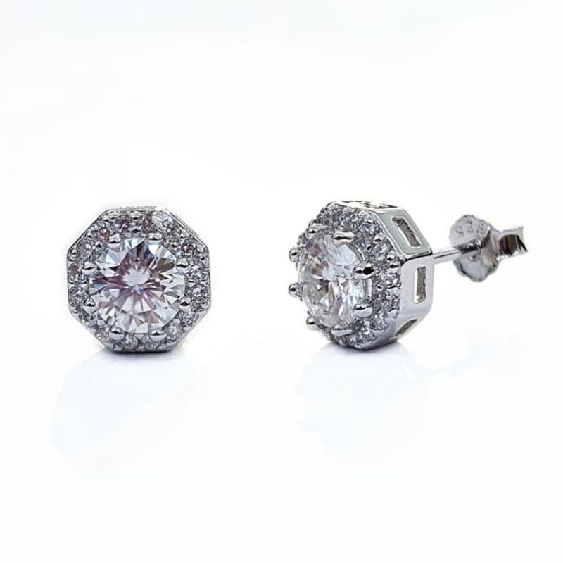 BRINCO MOISSANITE PONTO DE LUZ PRATA