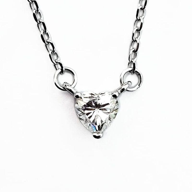 GARGANTILHA MOISSANITE CORAÇÃO PRATA