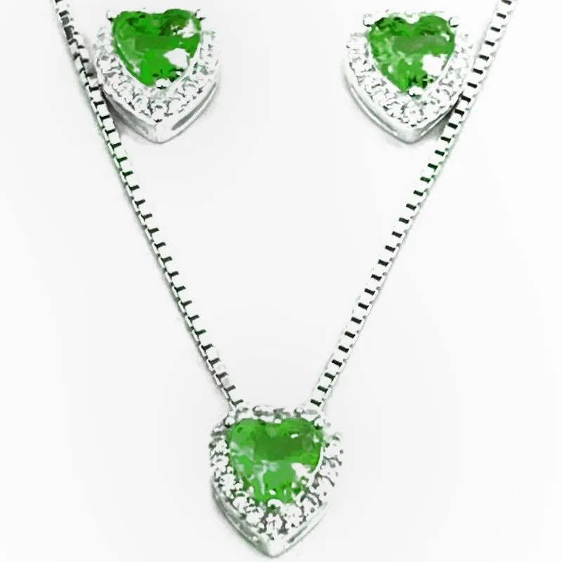CONJUNTO CORAÇÃO CRAVE ESMERALDA