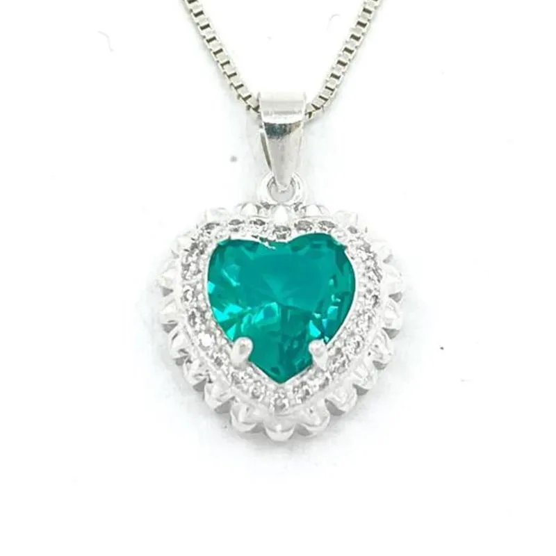 GARGANTILHA CORAÇÃO ZIRCONIA AZUL BEBE