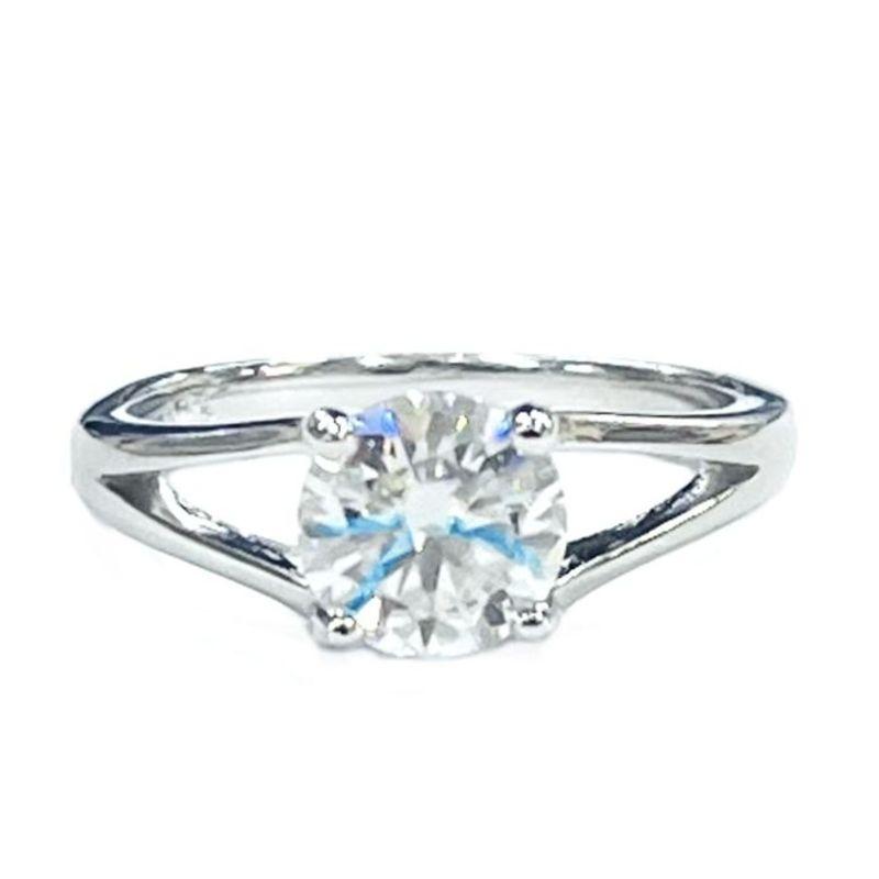 ANEL MOISSANITE SOLITÁRIO PRATA