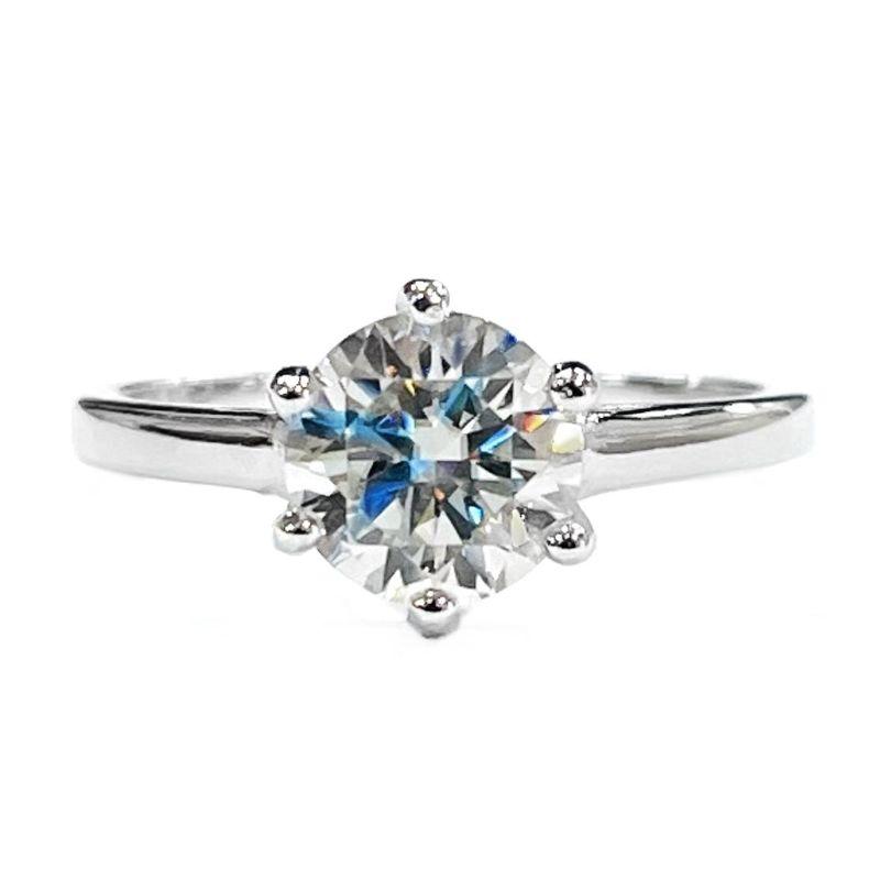 ANEL MOISSANITE SOLITÁRIO PRATA
