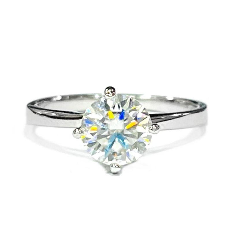 ANEL MOISSANITE SOLITÁRIO PRATA