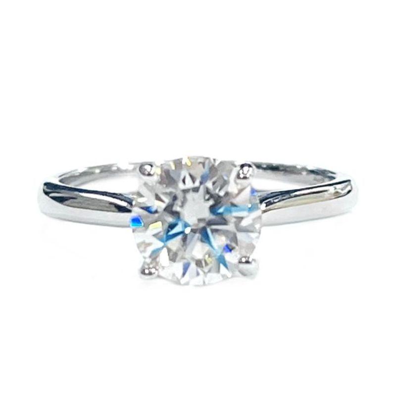 ANEL MOISSANITE SOLITÁRIO PRATA
