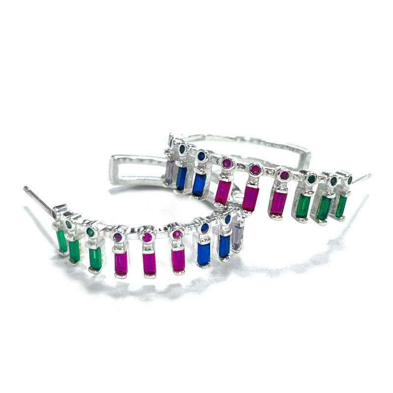 BRINCO ARGOLA CRAVE MULTICOLOR