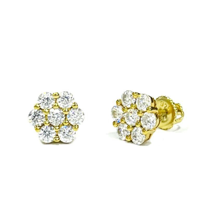 BRINCO MOISSANITE FLOR SEMIJOIA