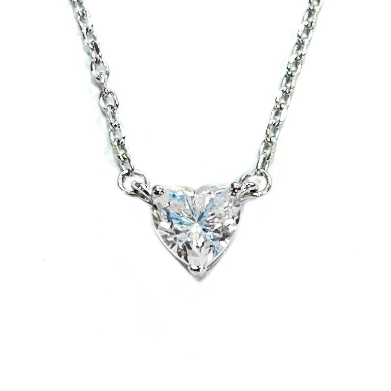 GARGANTILHA MOISSANITE CORAÇÃO PRATA