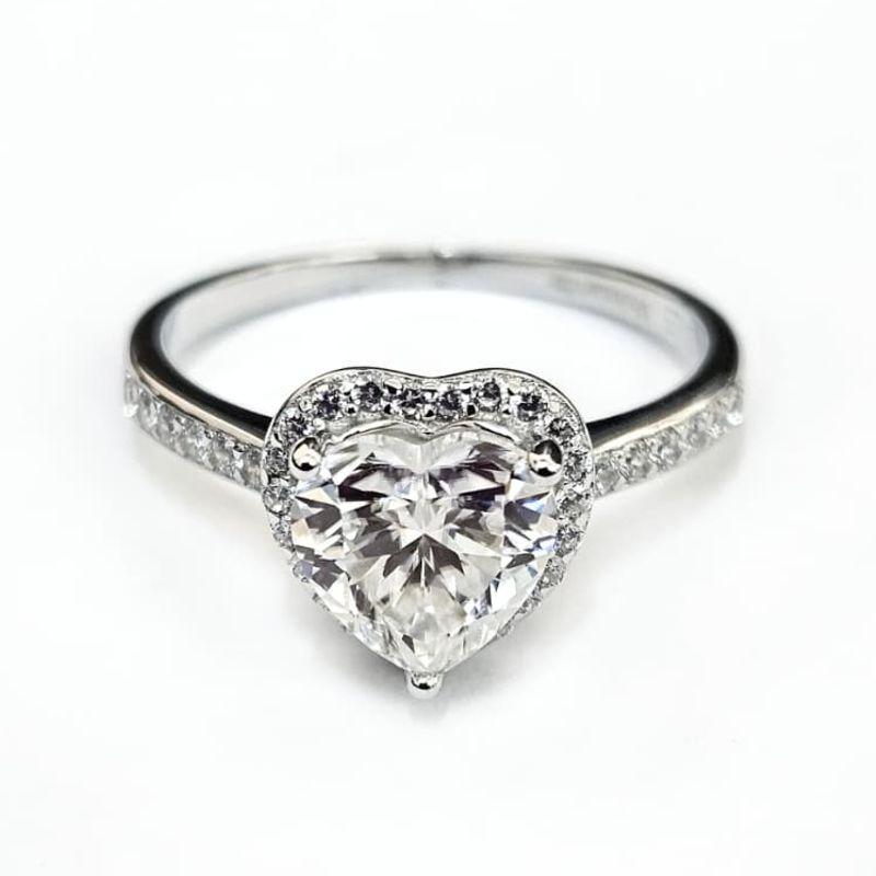 ANEL MOISSANITE SOLITÁRIO CORAÇÃO