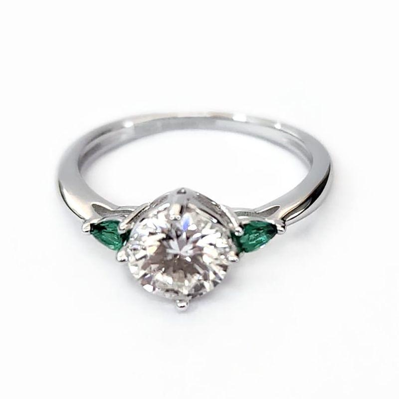 ANEL MOISSANITE SOLITÁRIO PRATA