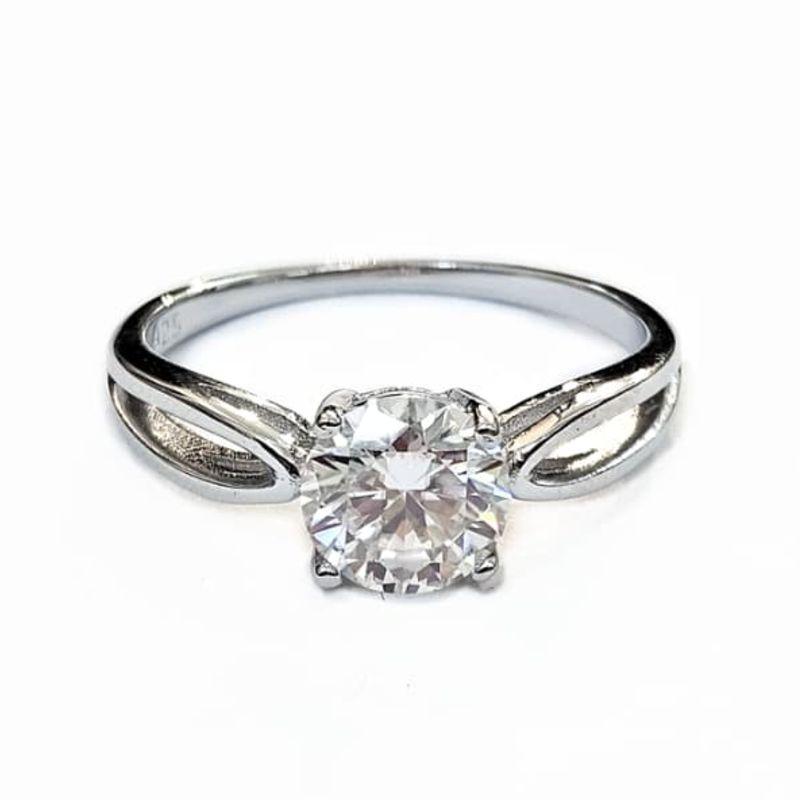 ANEL MOISSANITE SOLITÁRIO PRATA