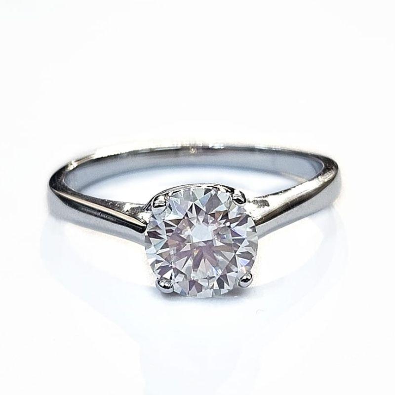 ANEL MOISSANITE SOLITÁRIO PRATA