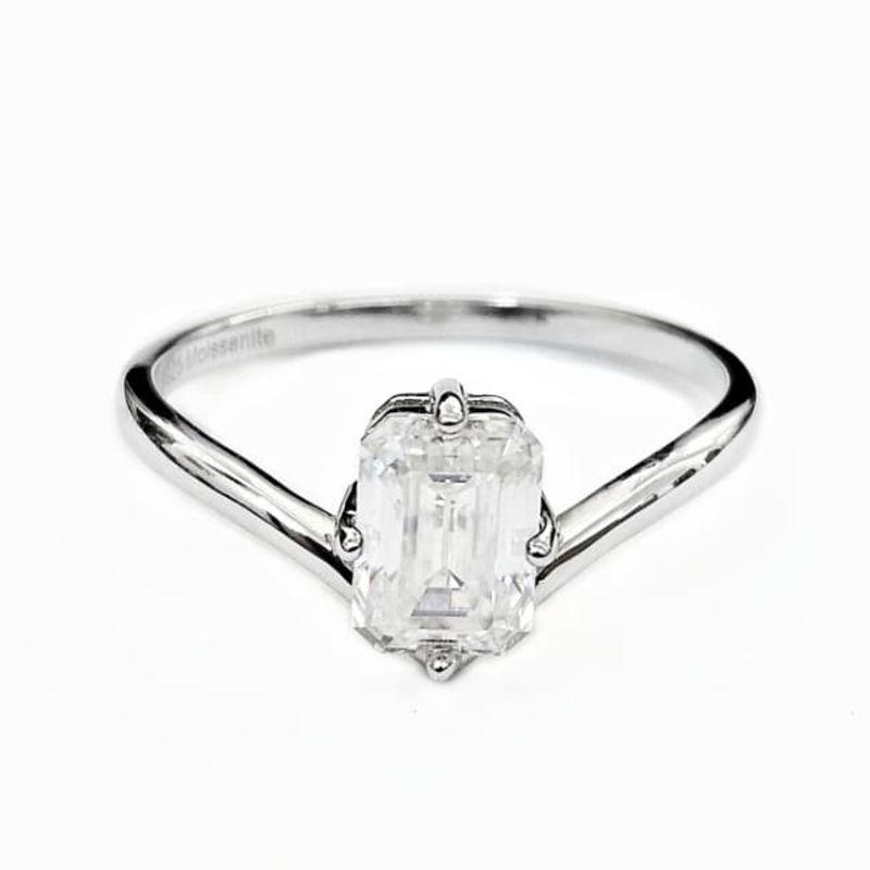ANEL MOISSANITE SOLITÁRIO PRATA